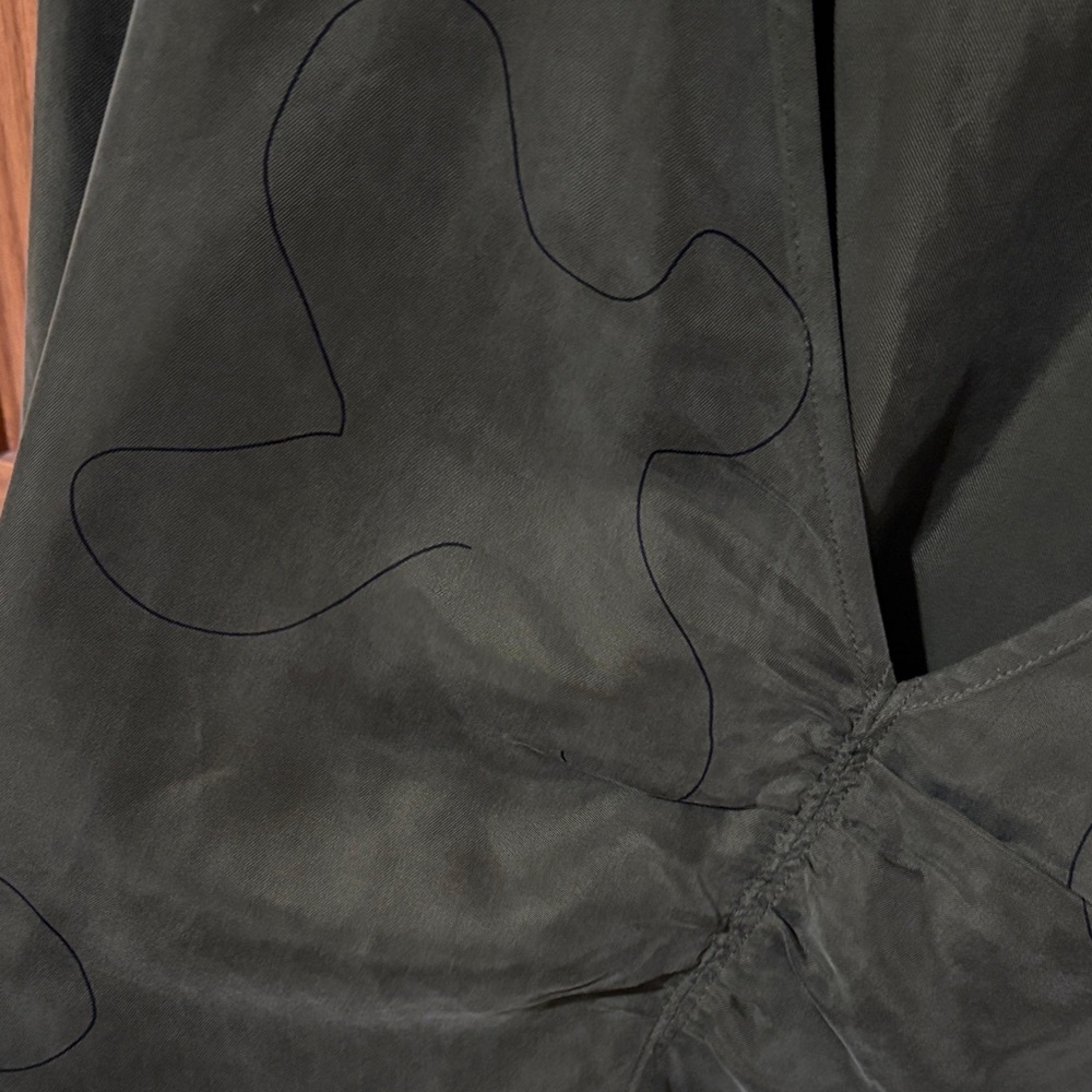 Madewell Dark Green Ruched Blouse - Picture 3 of 9